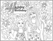 coloriage hannah montana et la petite fille